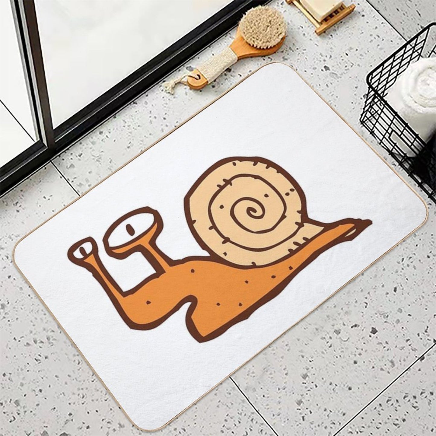 Cute Funny Cartoon Snail Odorless Bath Mat