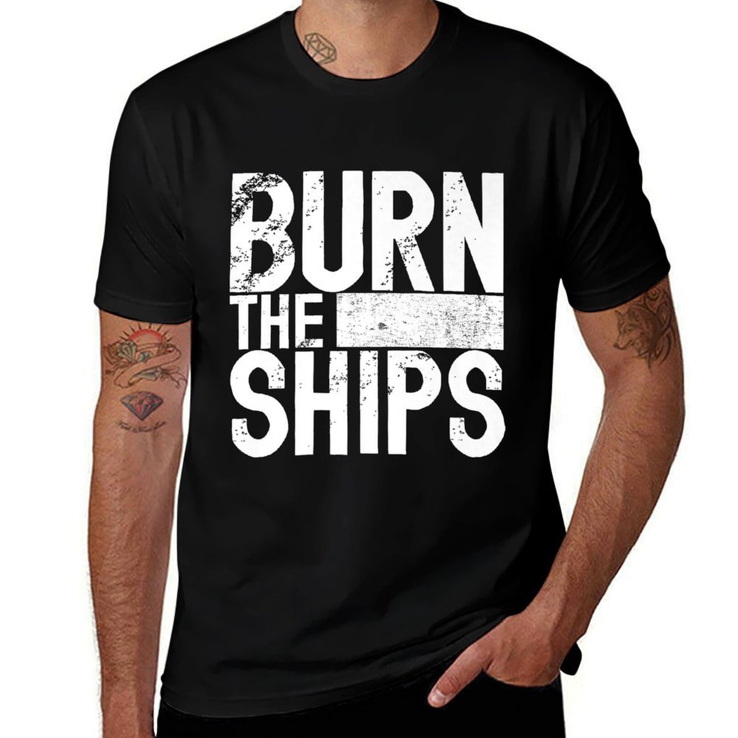Burn The Ships Patriotic Fourth of July Freedom Premium Trendy Pattern T-Shirt