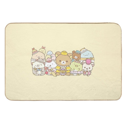Rilakkuma And Sumikko Gurashi Inspired Graphic  Slip-Resistant Bath Mat