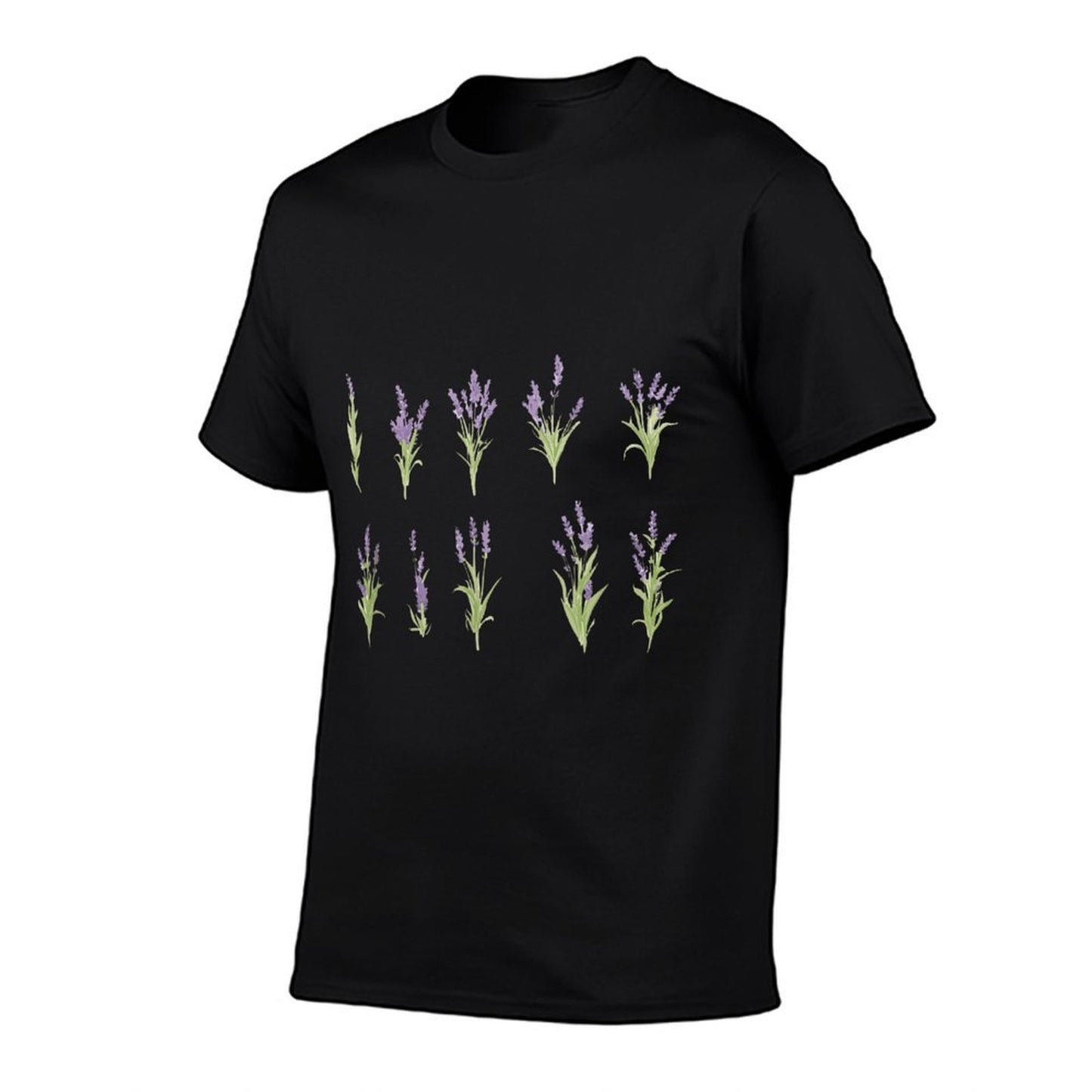 Lavender Purple Flower Beautiful Herb Field Botanical Stems Polyester Blend T-Shirt