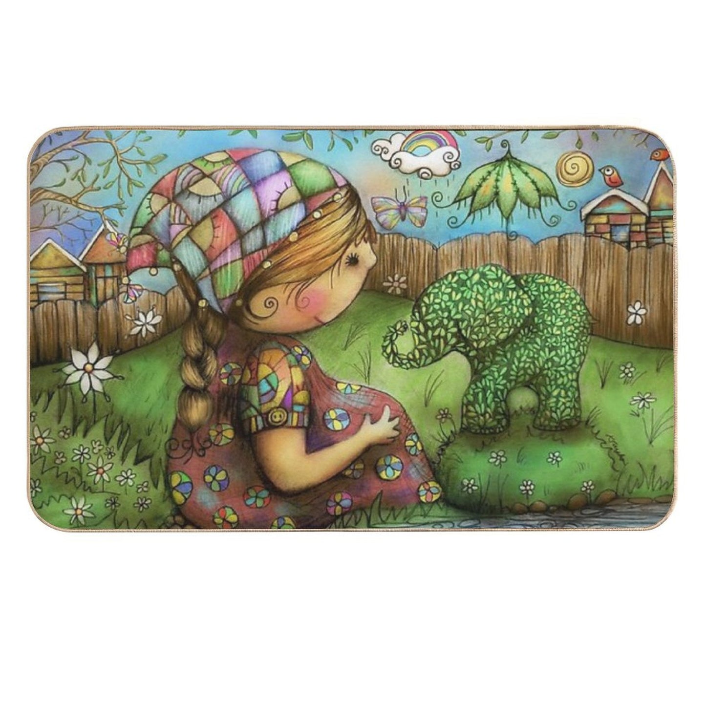 Theres An Elephant in My Garden Odorless Bath Mat