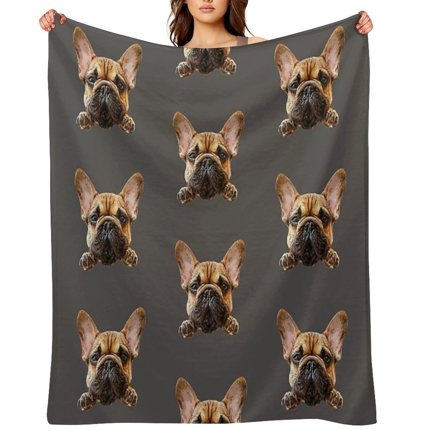 French Bulldog Frenchie Cuteness Shrink-resistant Throw Blanket