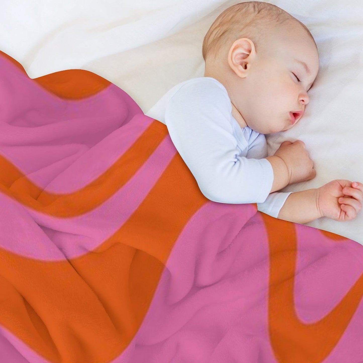 Retro Liquid Swirl Abstract Pattern Hot Pink And Bright Red Orange Lightweight Throw Blanket