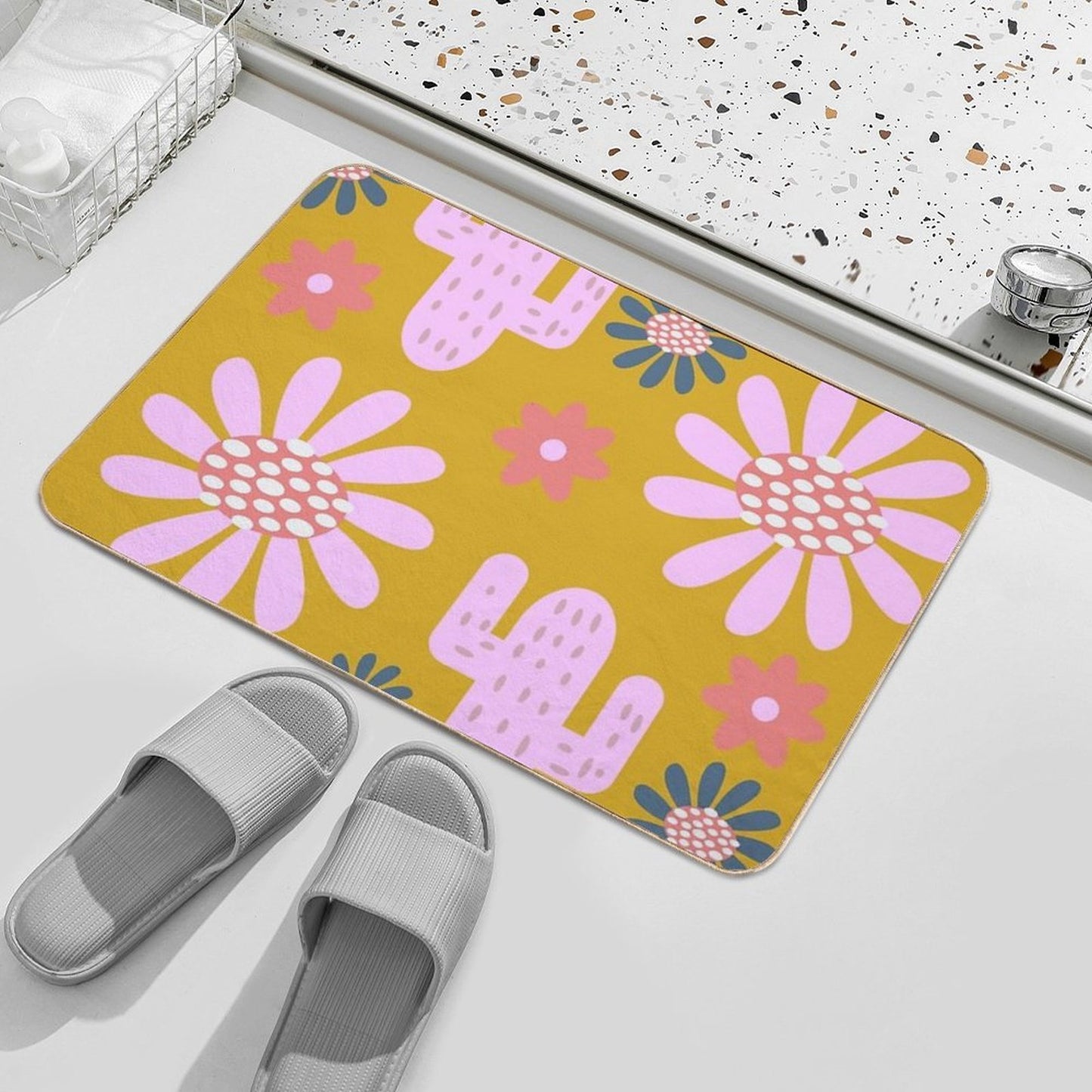 Nursery Cactus Decor Easy To Clean Bath Mat