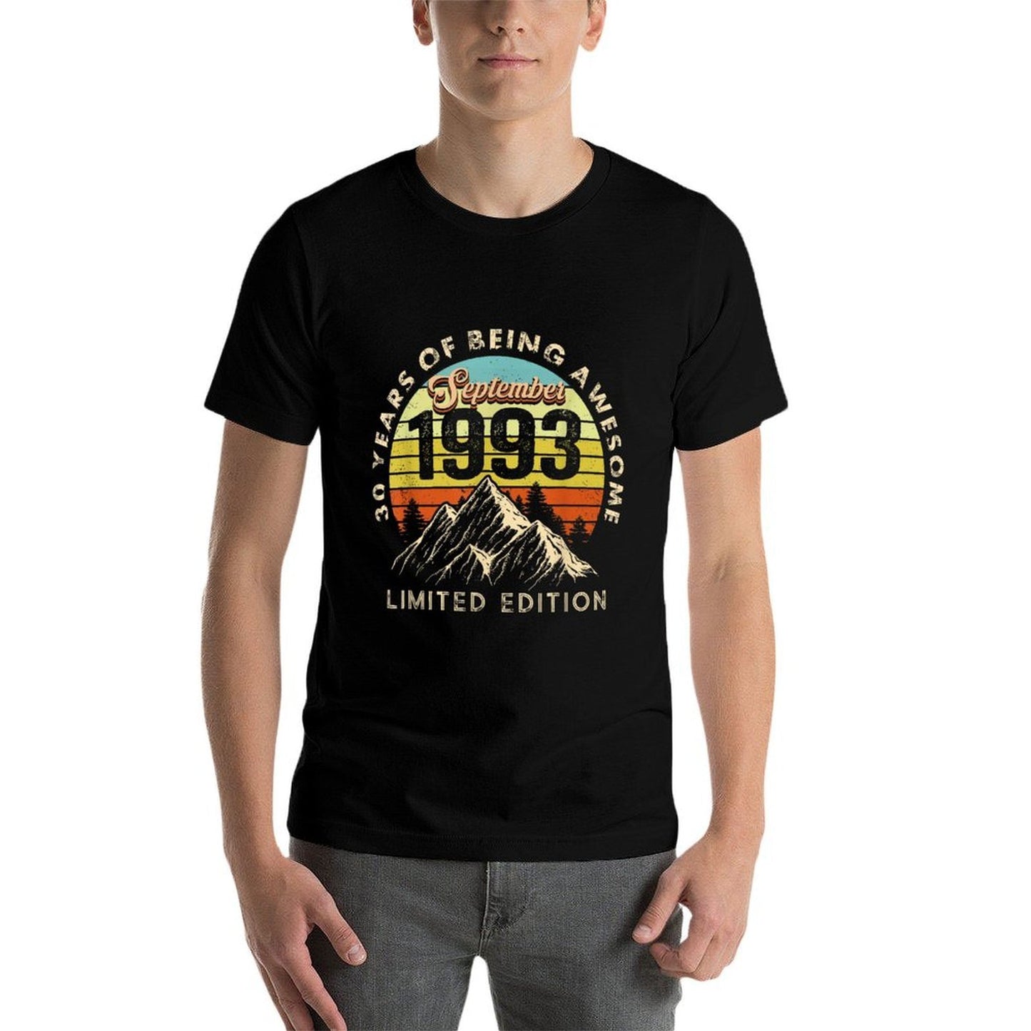 Made in 1993 Born September 1993 30th Birthday Rolled Sleeves T-Shirt