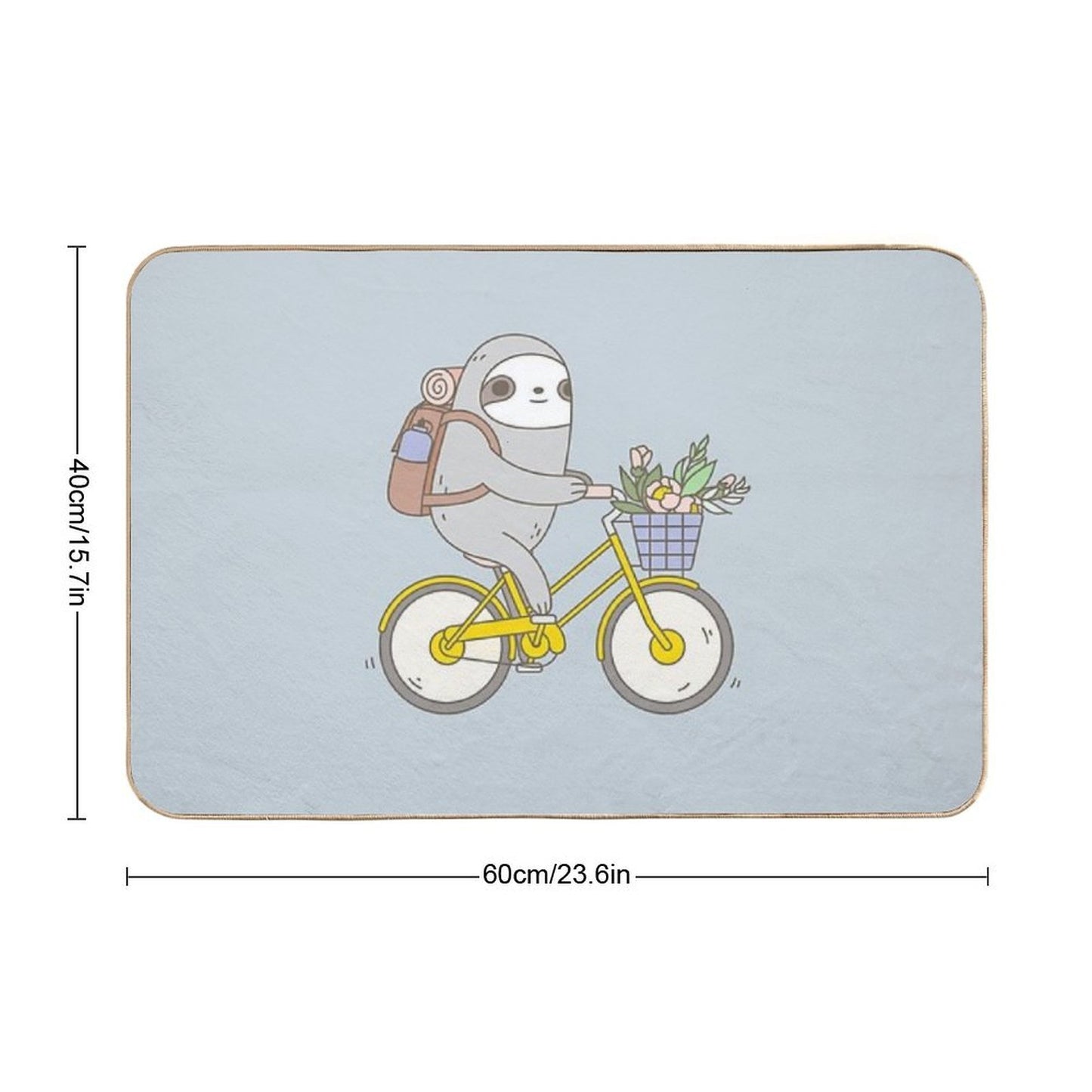 Biking Sloth Anti-Trip Bath Mat