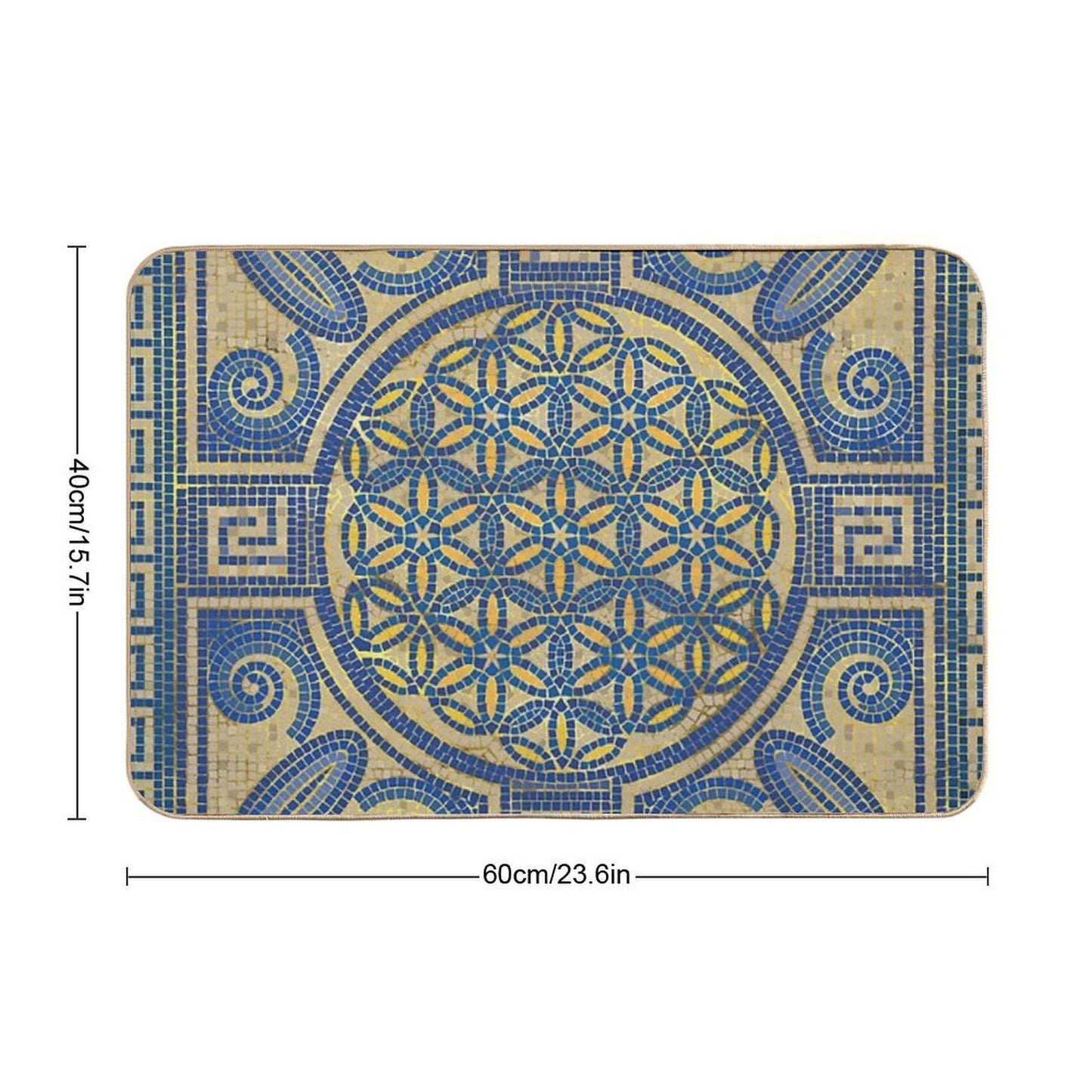 Flower of Life Mosaic Tile Ornament N1 Odorless Bath Mat