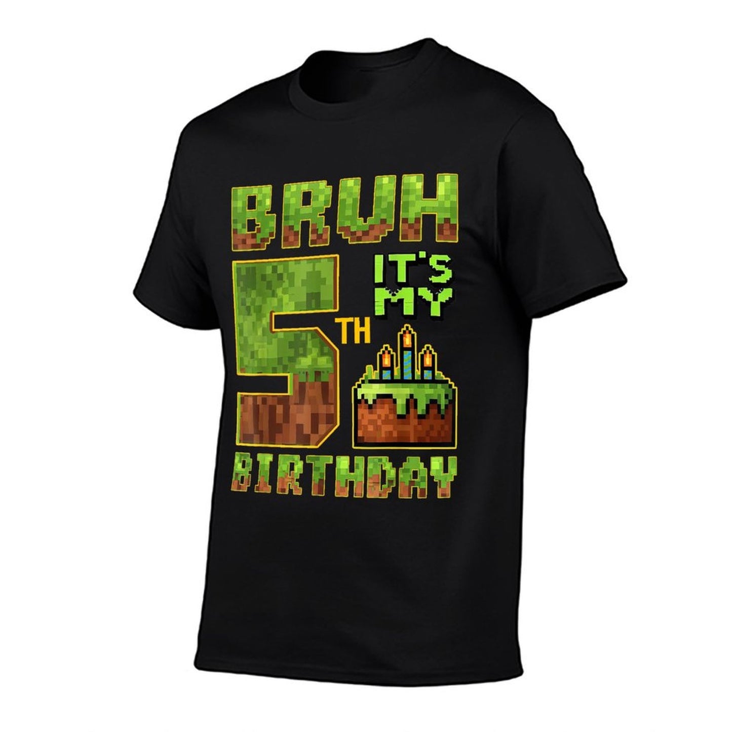 Birthday Boy 5 Year Old Bruh Its My 5th Bday Gamer Pixel Lightweight T-Shirt