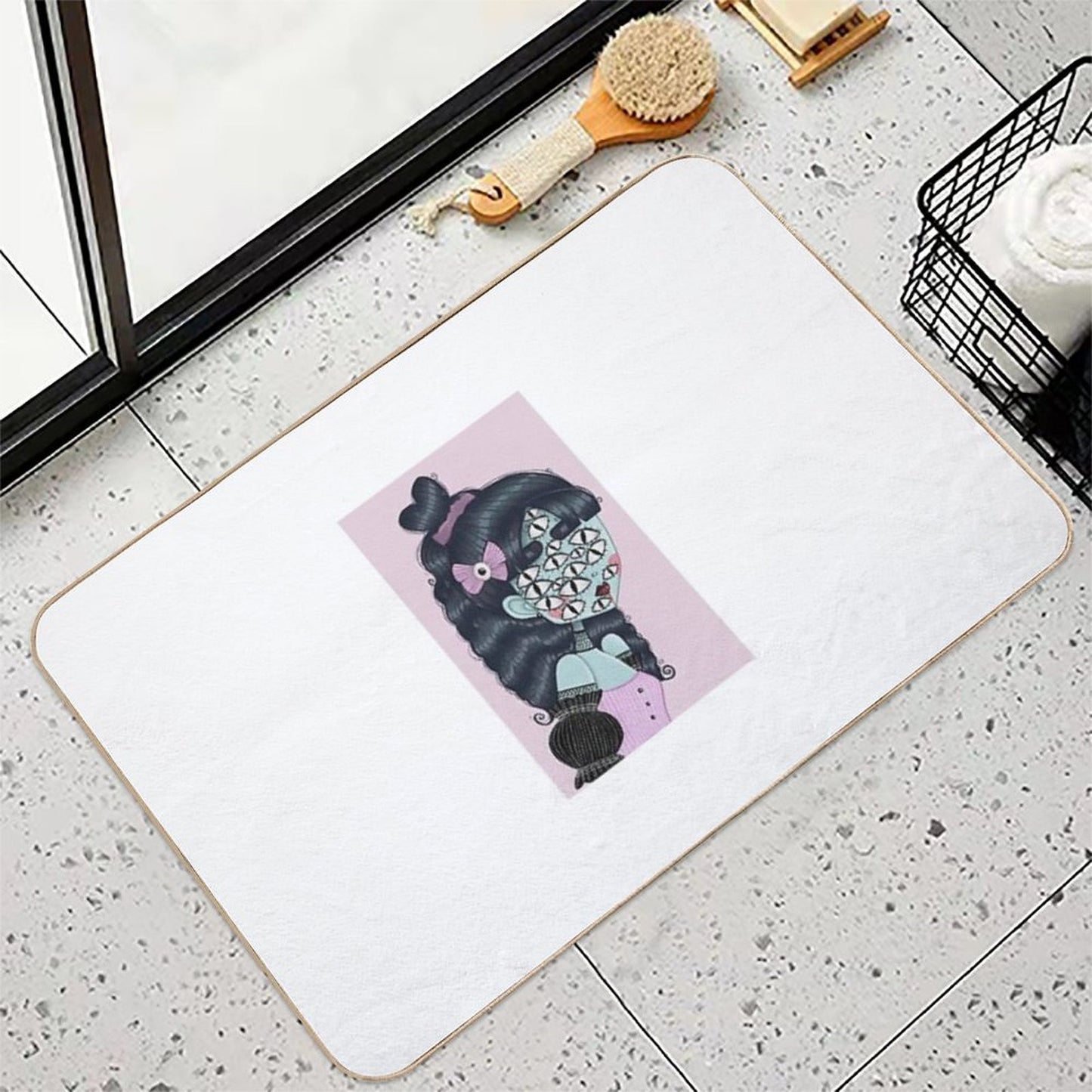 Pastel Goth Creature Illustration Odorless Bath Mat