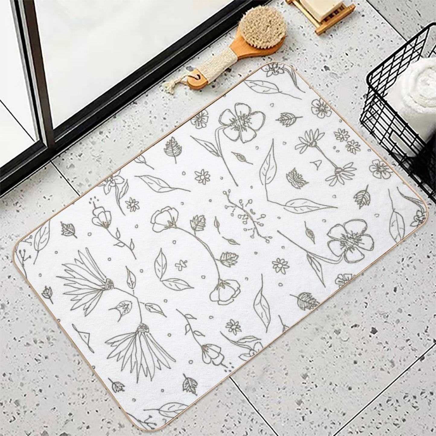 Flowers 2 Rapid-Drying Bath Mat