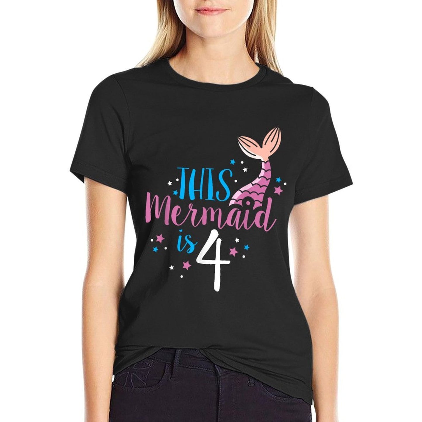 4th Birthday Girl Gifts - This Mermaid Is 4 Years Old Versatile T-Shirt