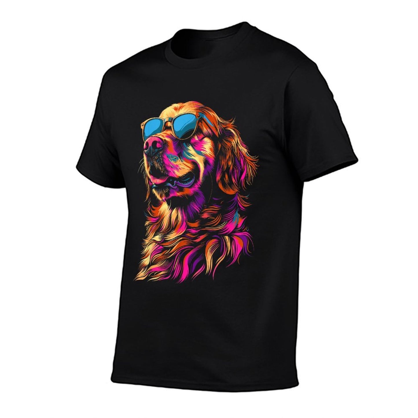 Golden Retriever Sunglasses Funny Dog Mom Dad Men Women Kids Summer-ready Fabric T-Shirt