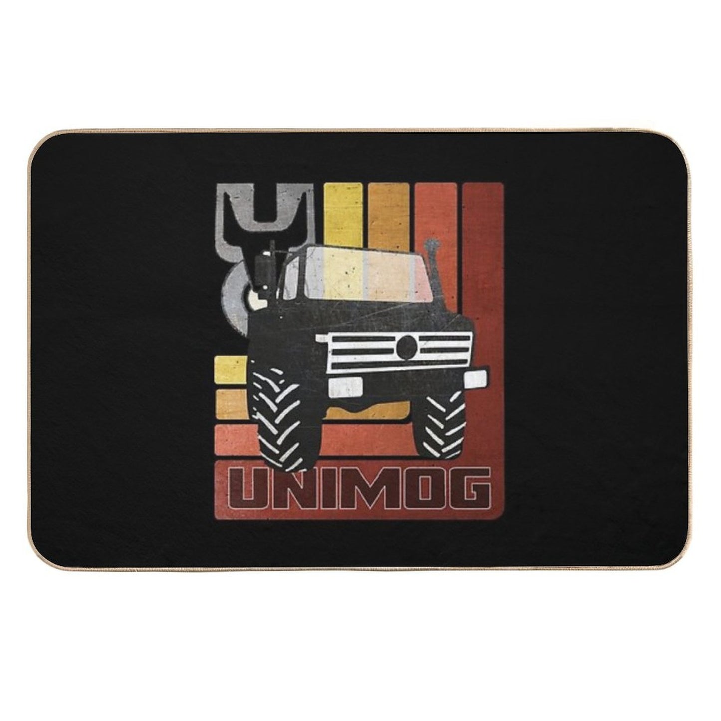 Unimog Retro (on Black) Stain-Proof Bath Mat