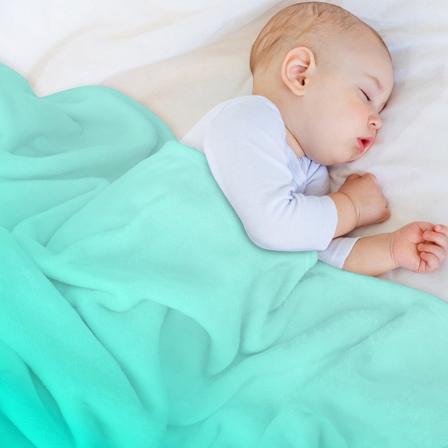 Mint Gradient Anti-pilling Throw Blanket