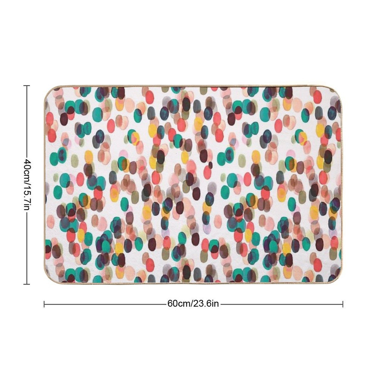 Tropical Rain Dots - Orange Green Yellow Rapid-Drying Bath Mat