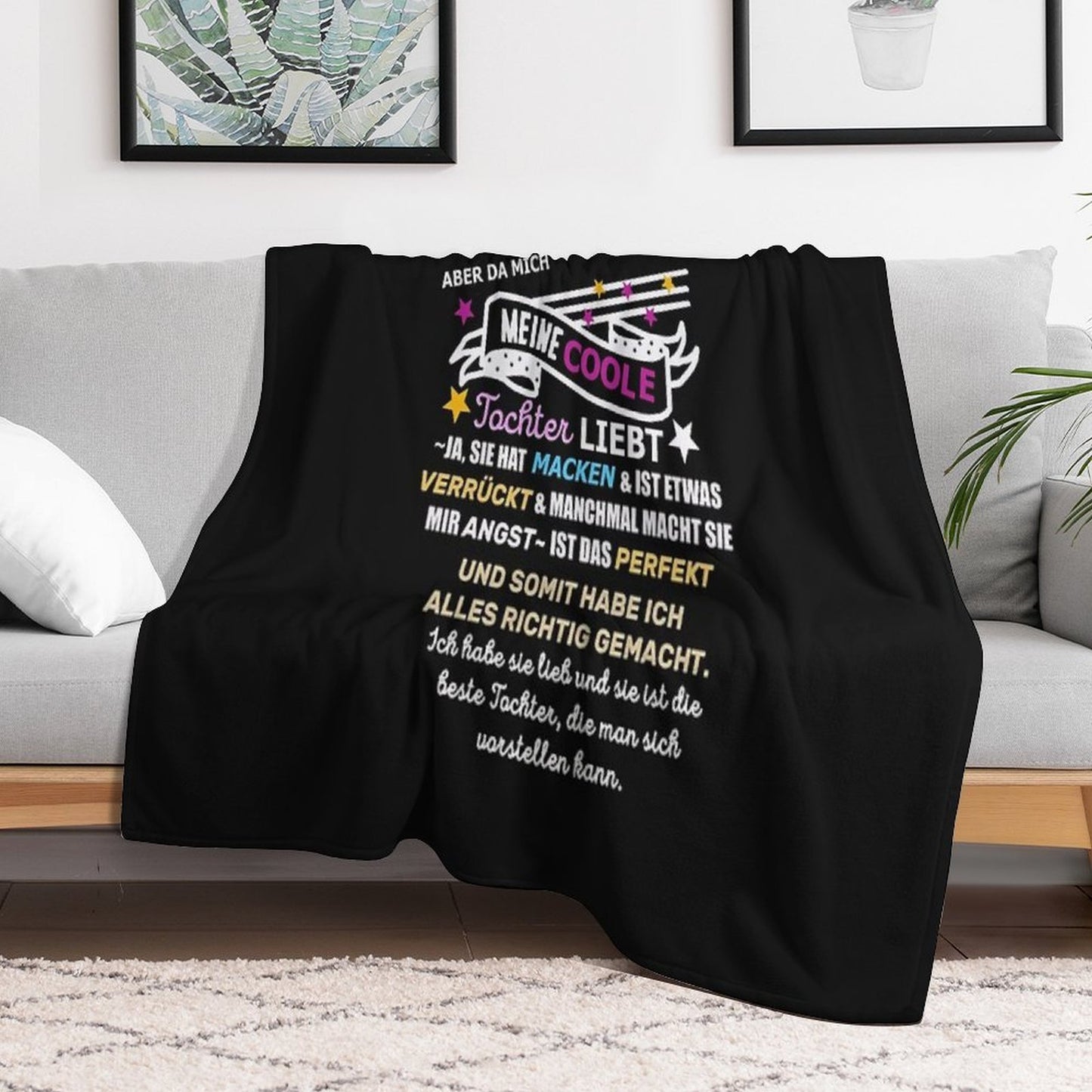 Not A Perfect Mom Daughter Saying Travel-friendly Throw Blanket