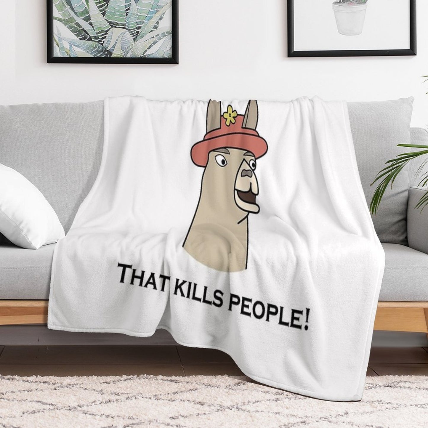 Llamas with Hats - Caaaaaaaaaarl! That Kills People! Compact Throw Blanket