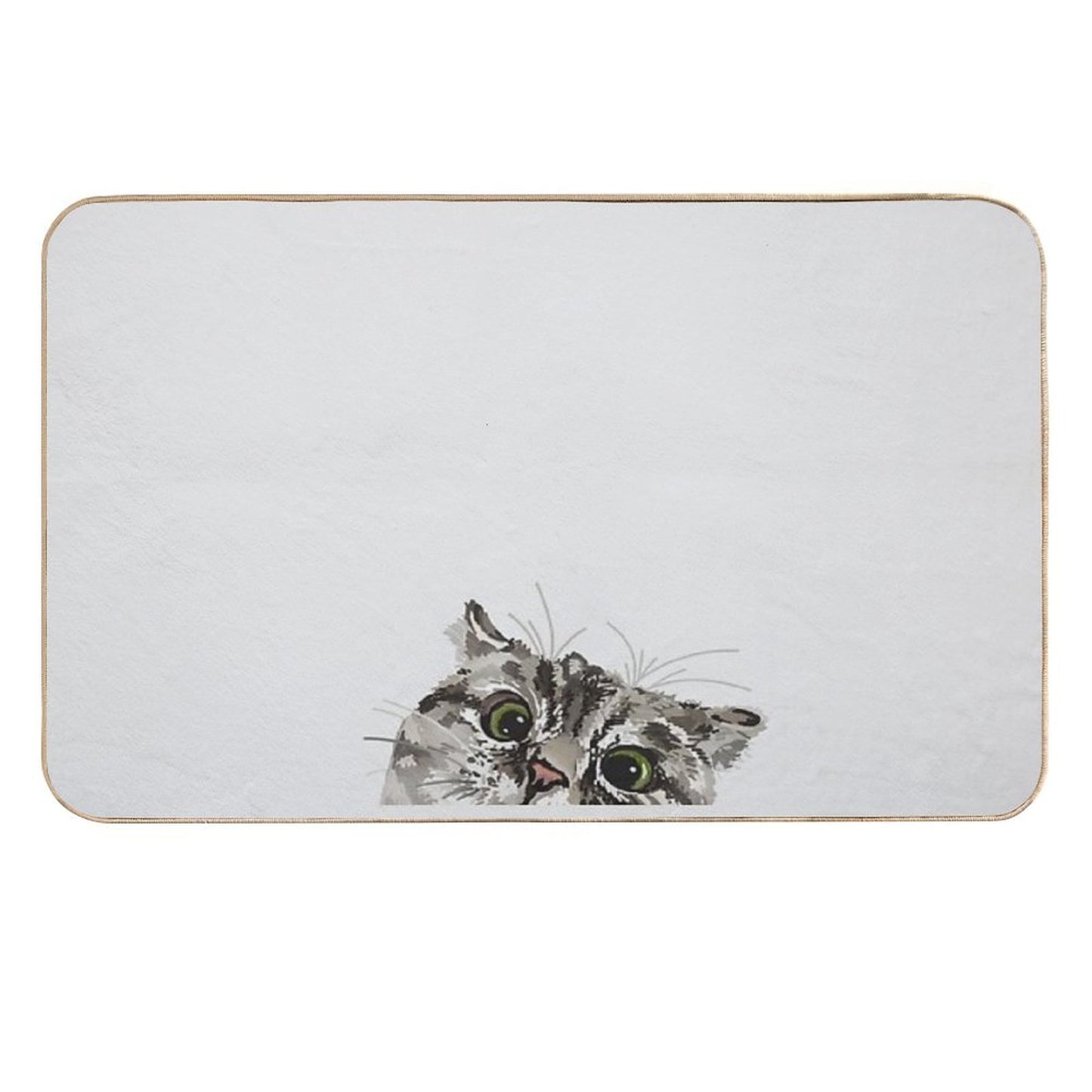 Peeking Tabby Slip-Resistant Bath Mat