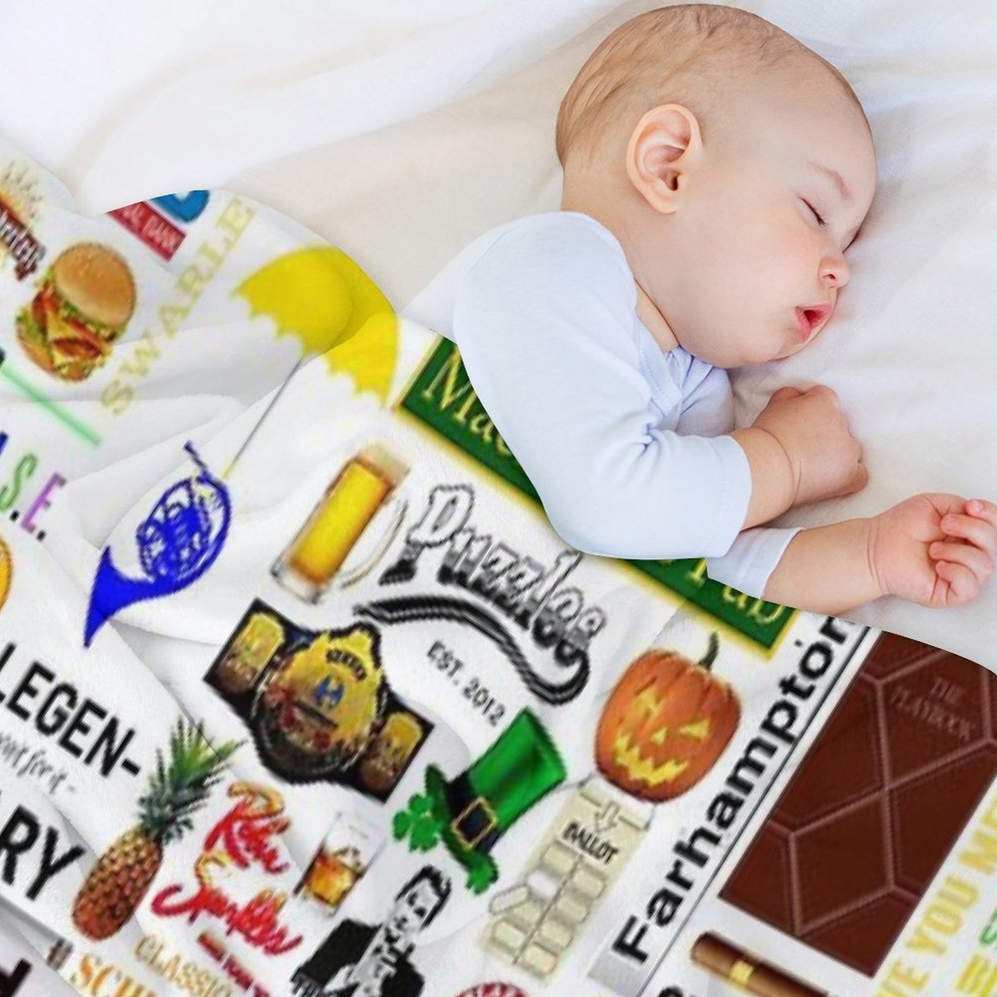 How I Met Your Mother Collage Poster Iconographic - Infographic (White) Durable Throw Blanket