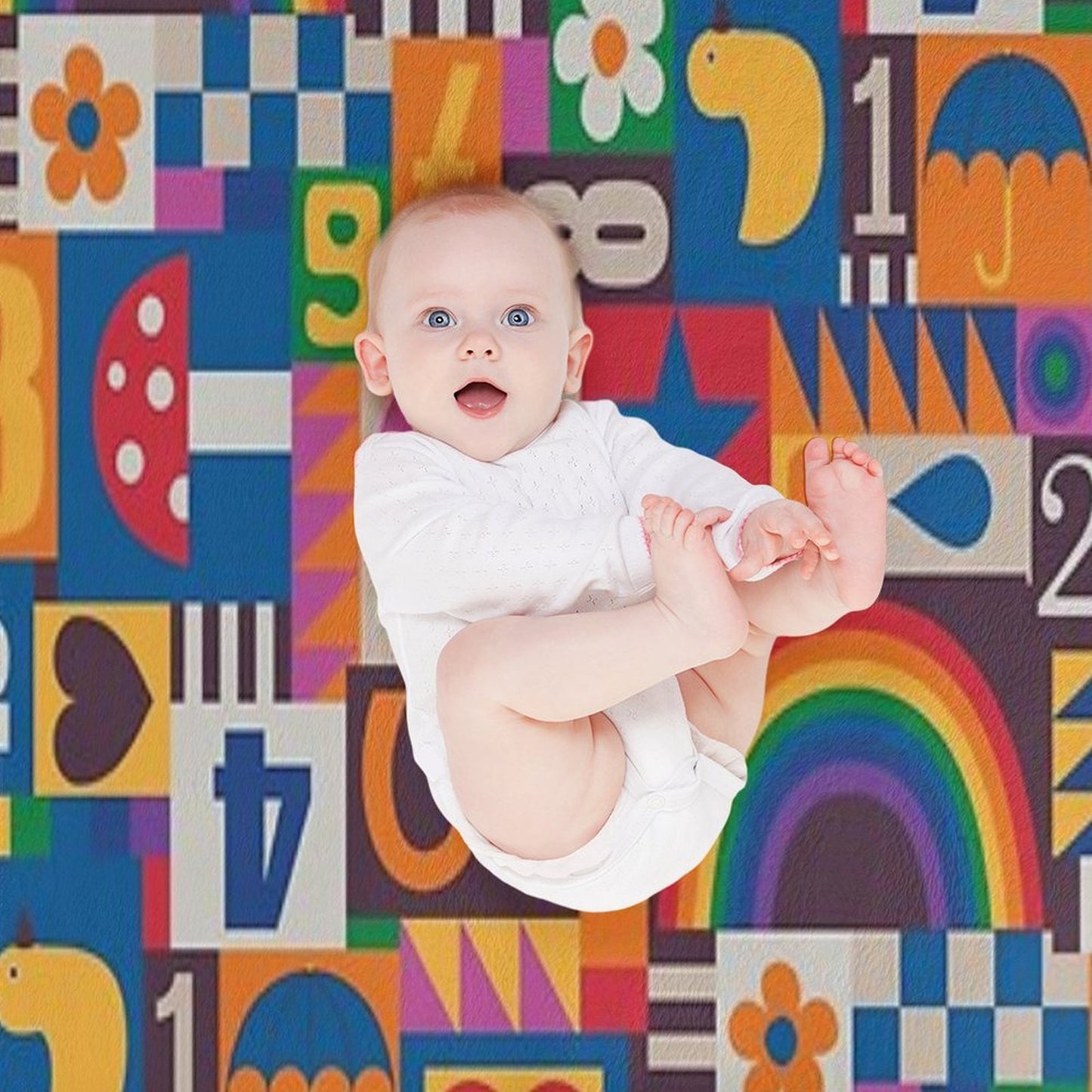 Pop Art Patchwork - Red And Rainbow - Fun Retro Pattern by Cecca Designs Easy Care Throw Blanket