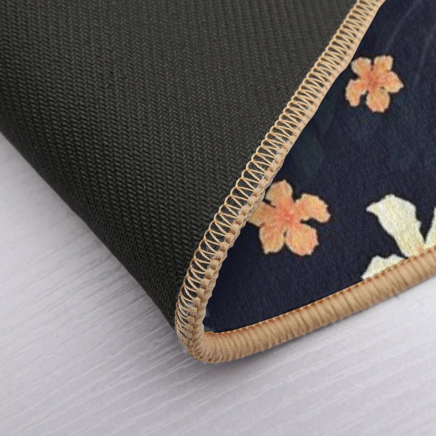 Dark Tropical Flowers Rapid-Drying Bath Mat