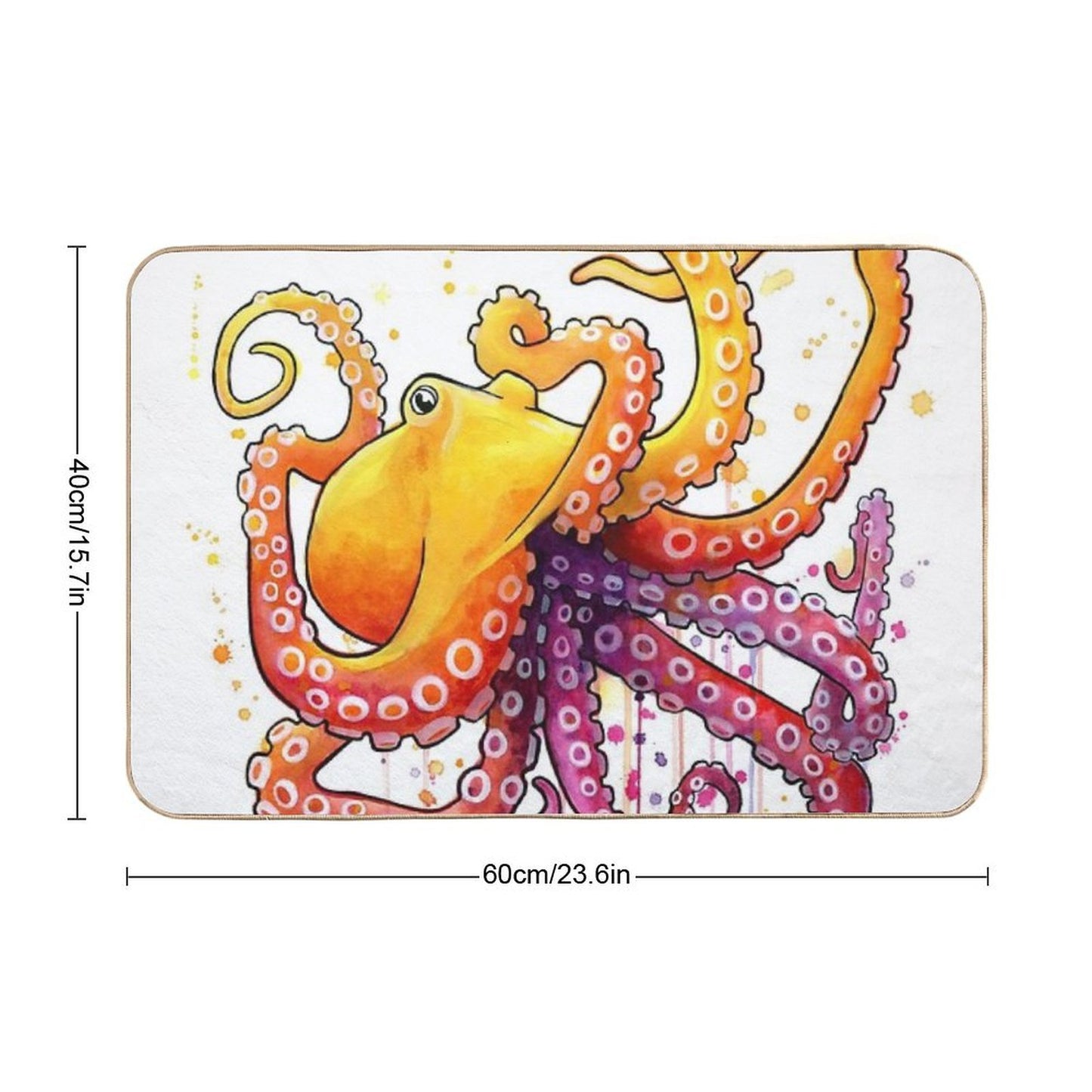 Octopus Sunrise Odorless Bath Mat