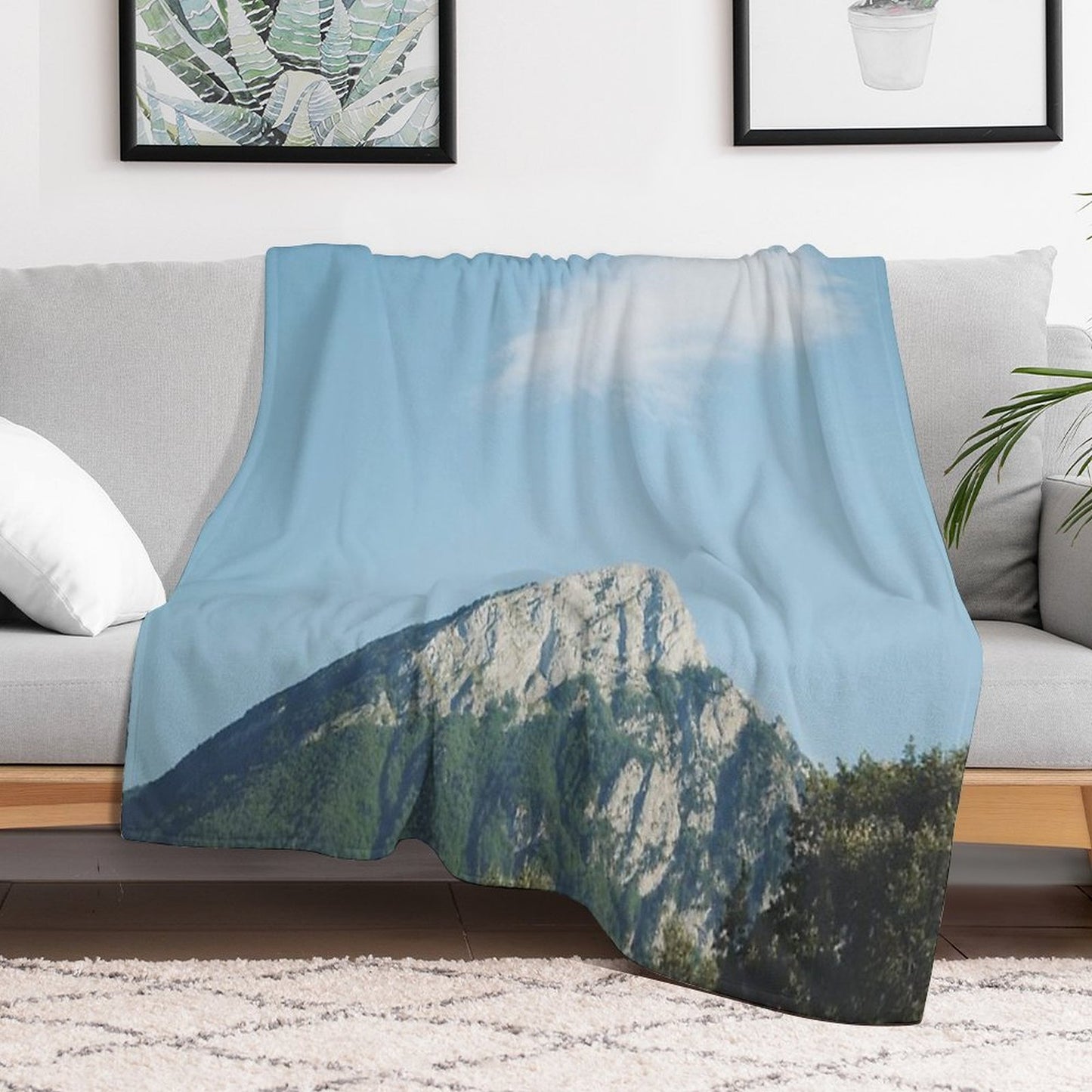 Mountains in The Background VIII Machine-washable Throw Blanket