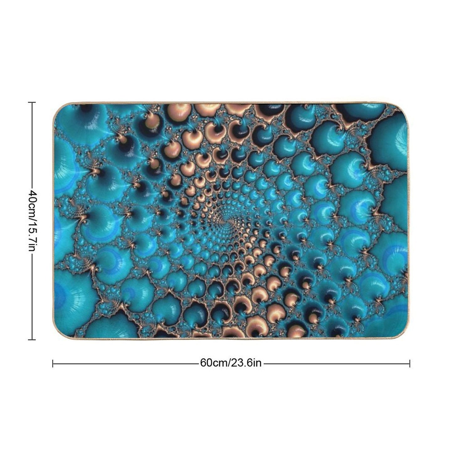 Teal Circles Dirt-Trapping Bath Mat