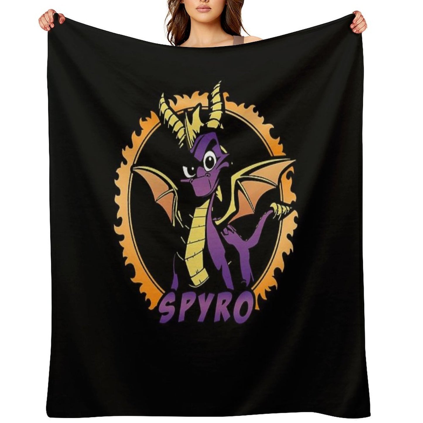 Dragon Animal Fire Poster Vintage Lightweight Throw Blanket