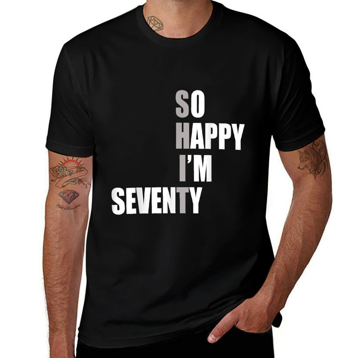 So Happy I'm 70, Celebrate Turning 70 Funny 70th Birthday  Lightweight T-Shirt