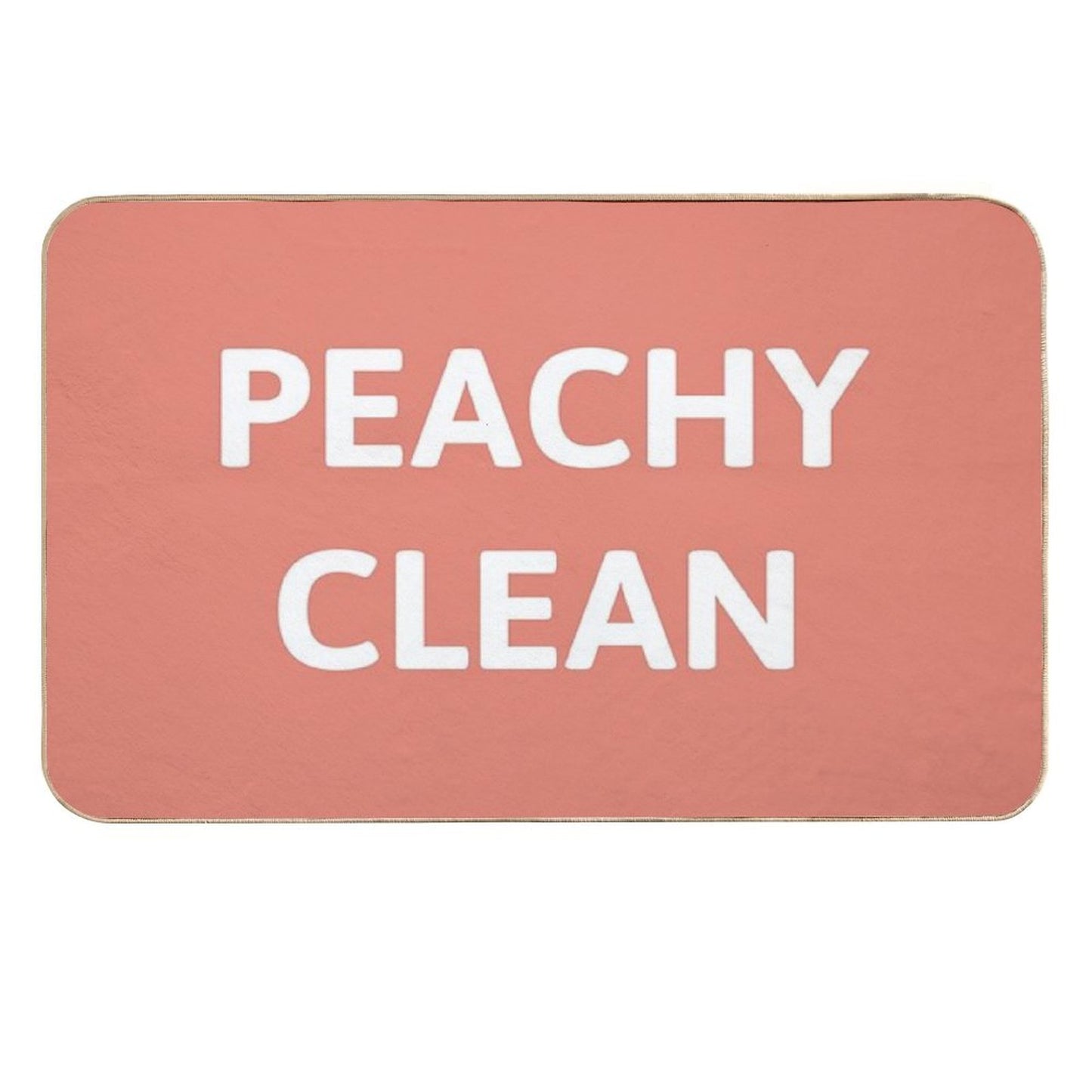 Peachy Clean - Peach And White Non-Slip Bath Mat