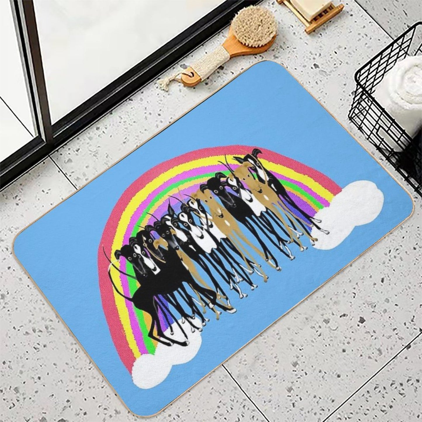 Rainbow Hounds Easy Maintenance Bath Mat