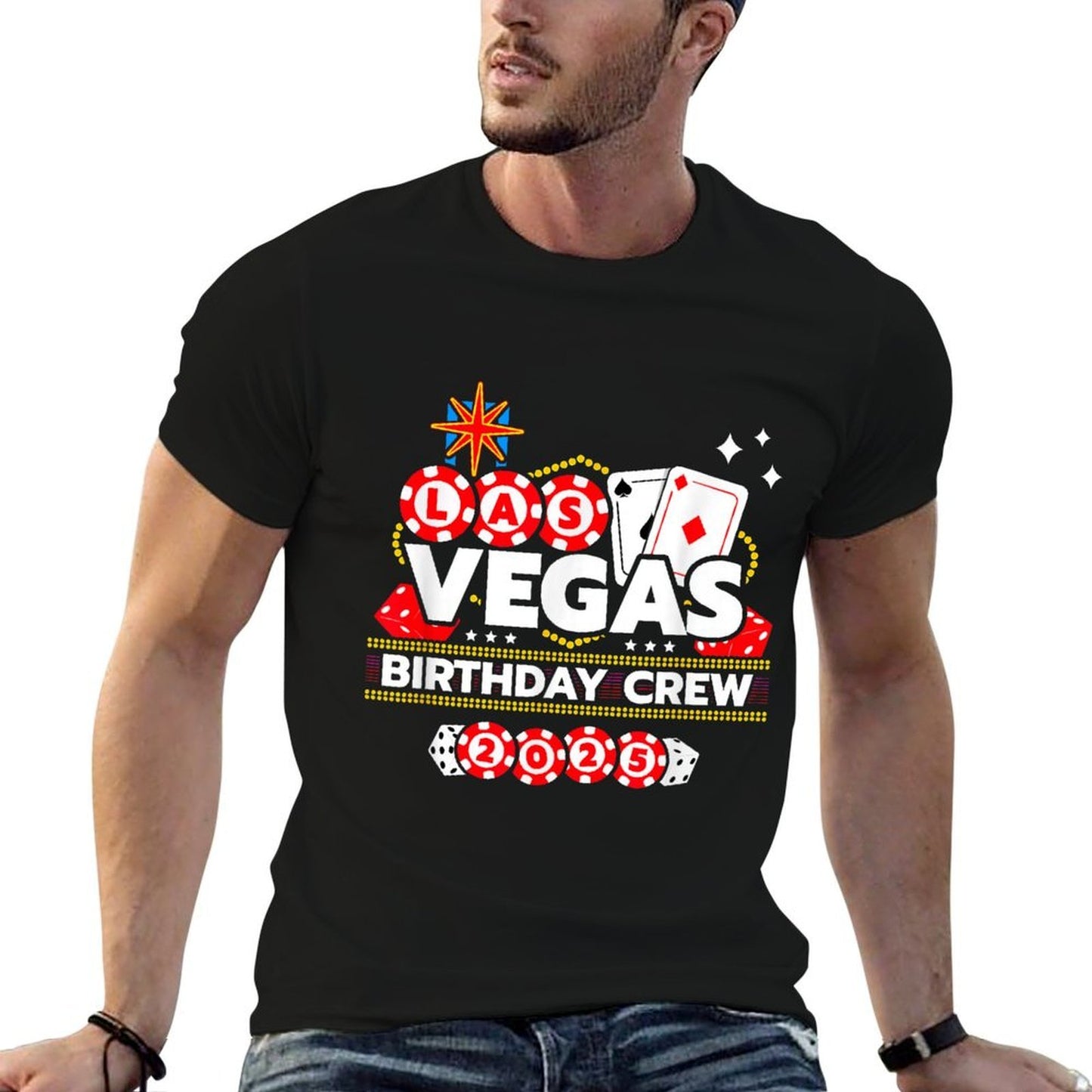 Vegas Birthday Squad - Birthday Crew - Vegas Birthday 2025 Wrinkle-resistant T-Shirt