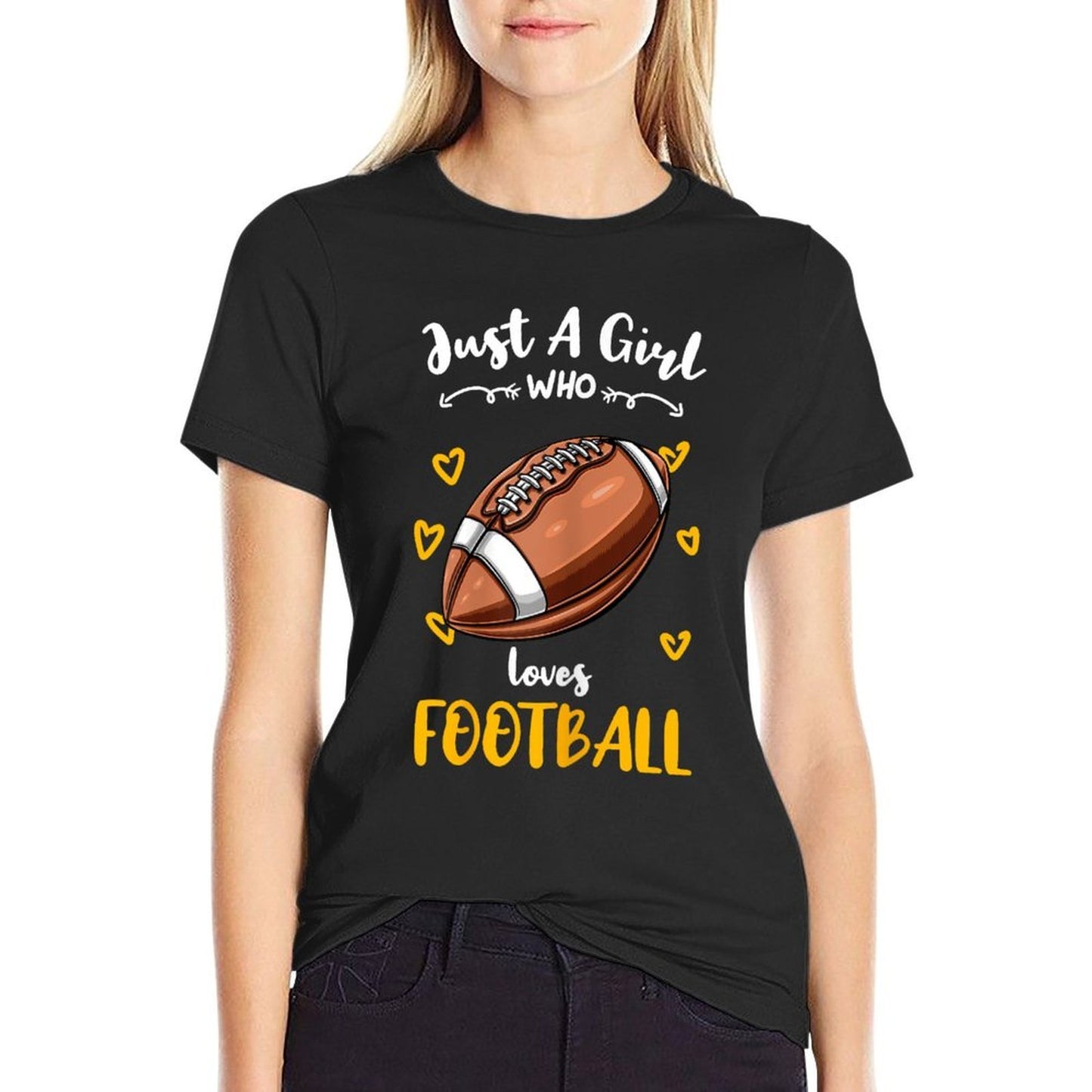 Just A Girl Who Loves Football Wrinkle-resistant T-Shirt