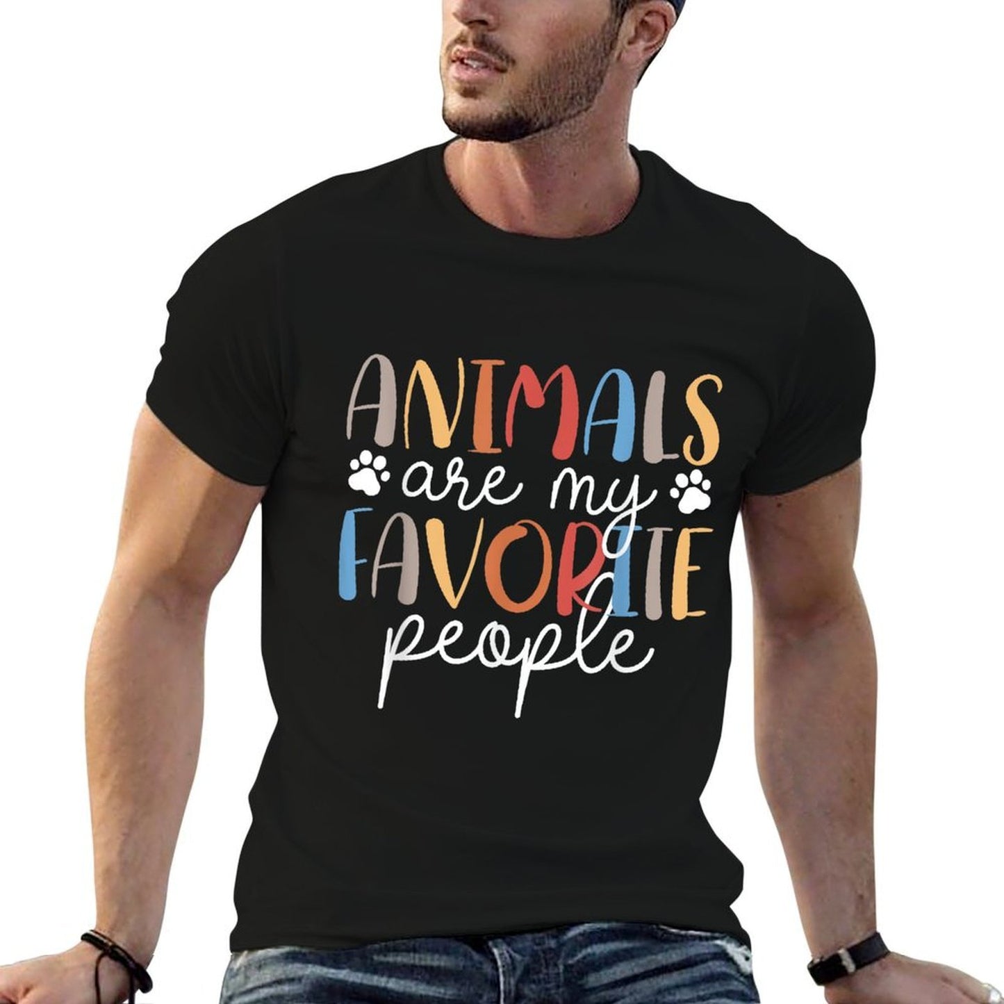 Animals Are My Favorite People Funny Animal Lover Odor-resistant T-Shirt