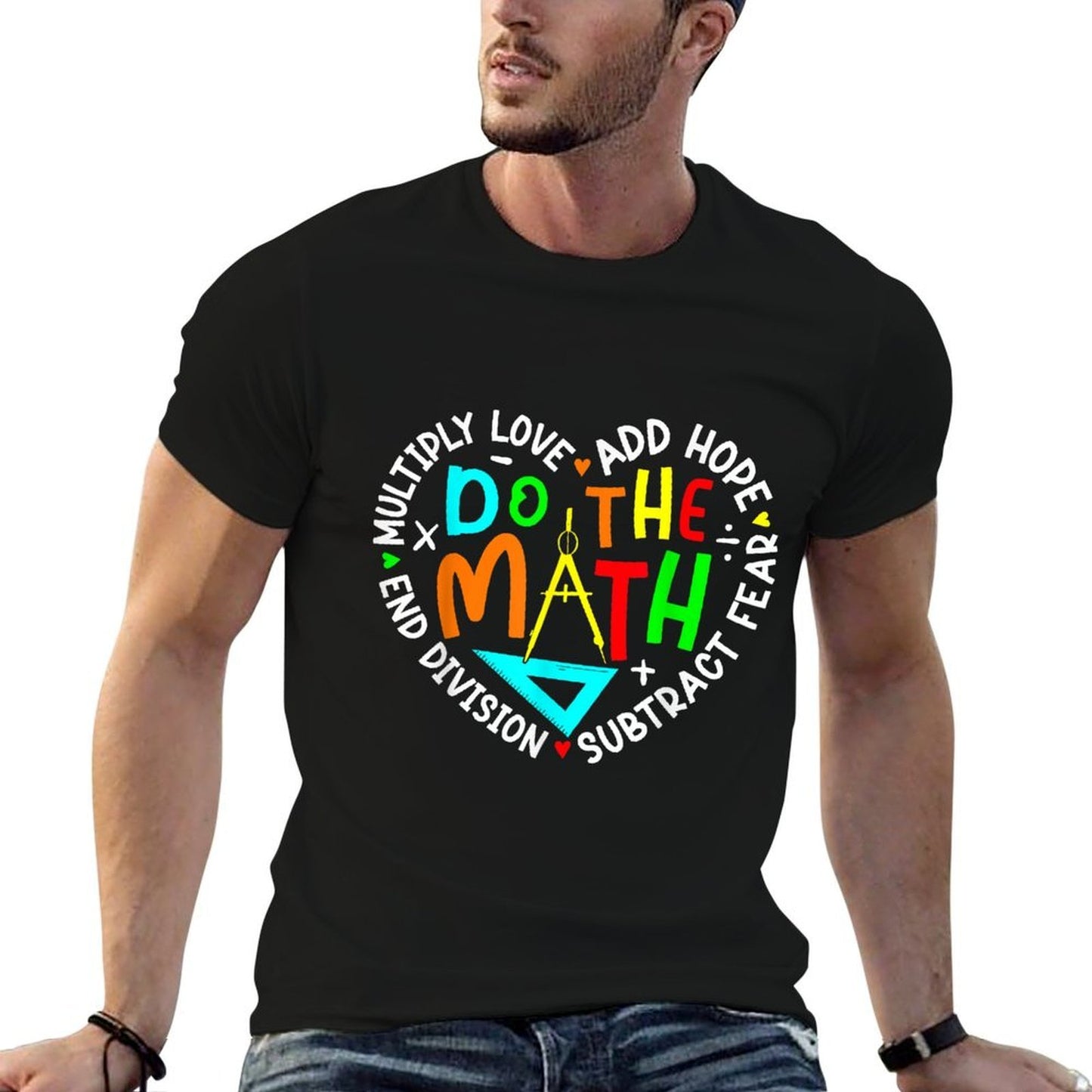 Positive Quote Inspiring Slogan Love Hope Fear Do The Math Soft T-Shirt