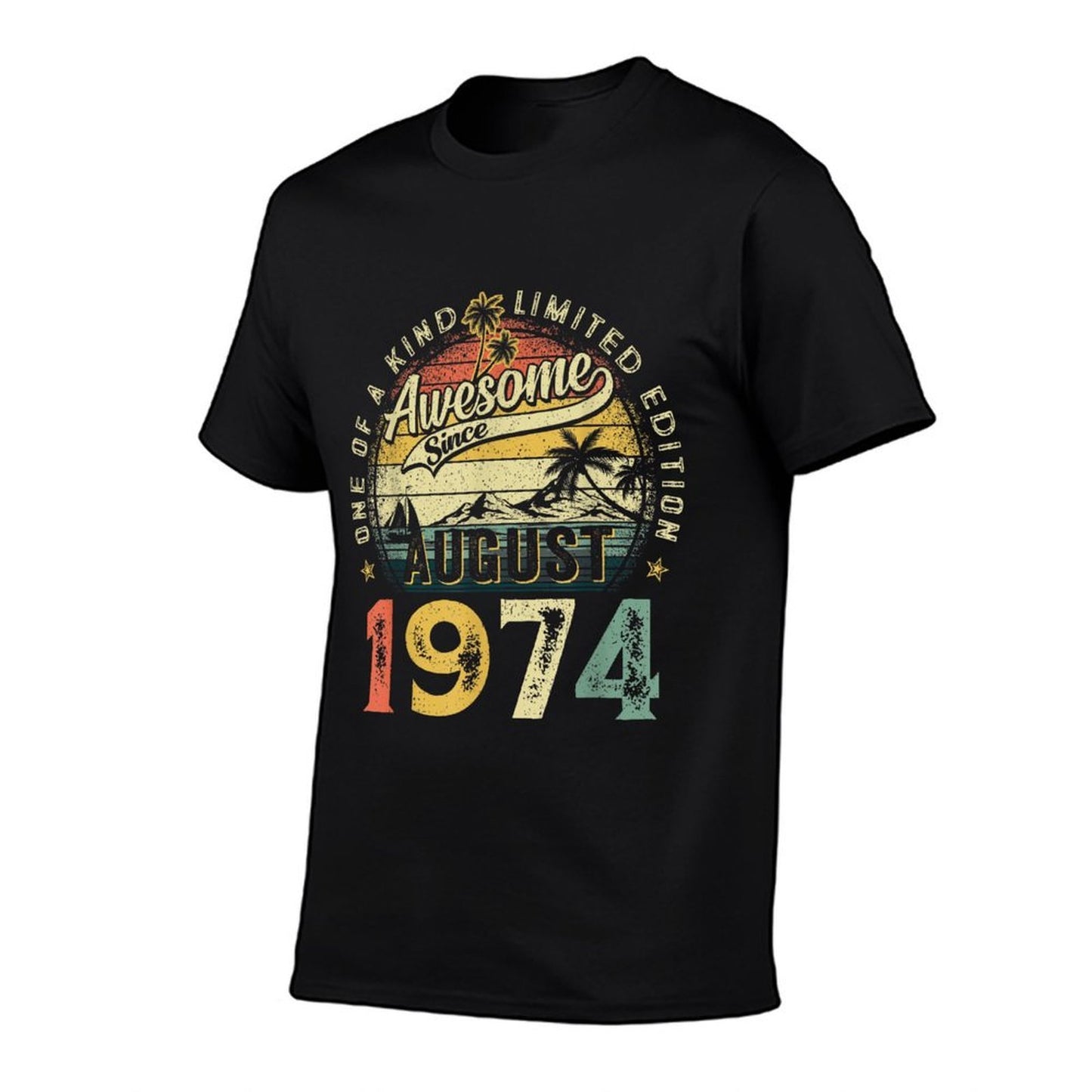 Retro 50 Years Old August 1974 Vintage 50th Birthday Men Dad Odor-resistant T-Shirt