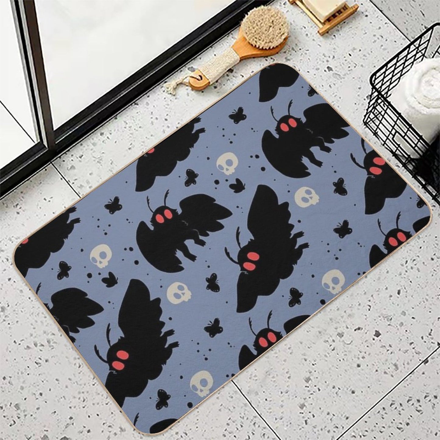 Mothman - Daylight Blue Slip-Resistant Bath Mat