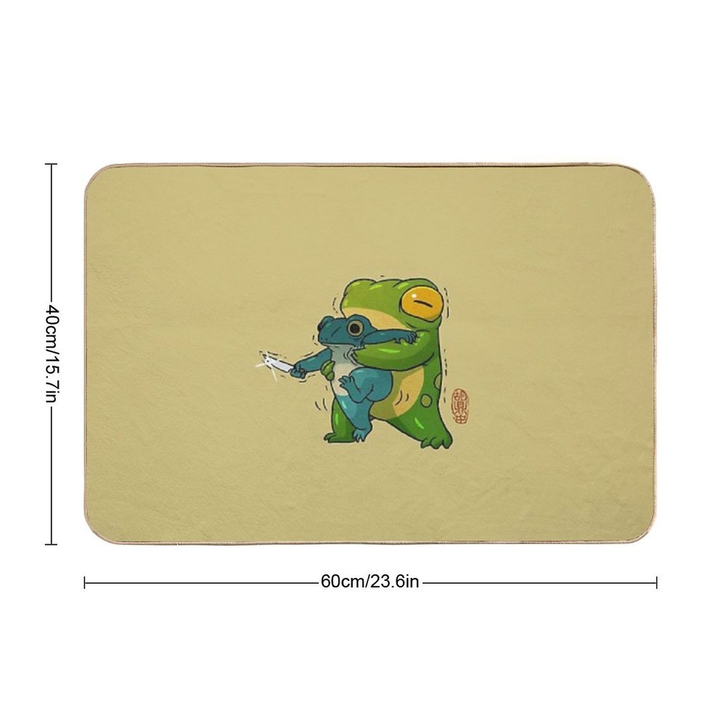 Cute Stabby Frog Being Held Back Let It Go Bro Artwork Asian Style Multi-Purpose Bath Mat