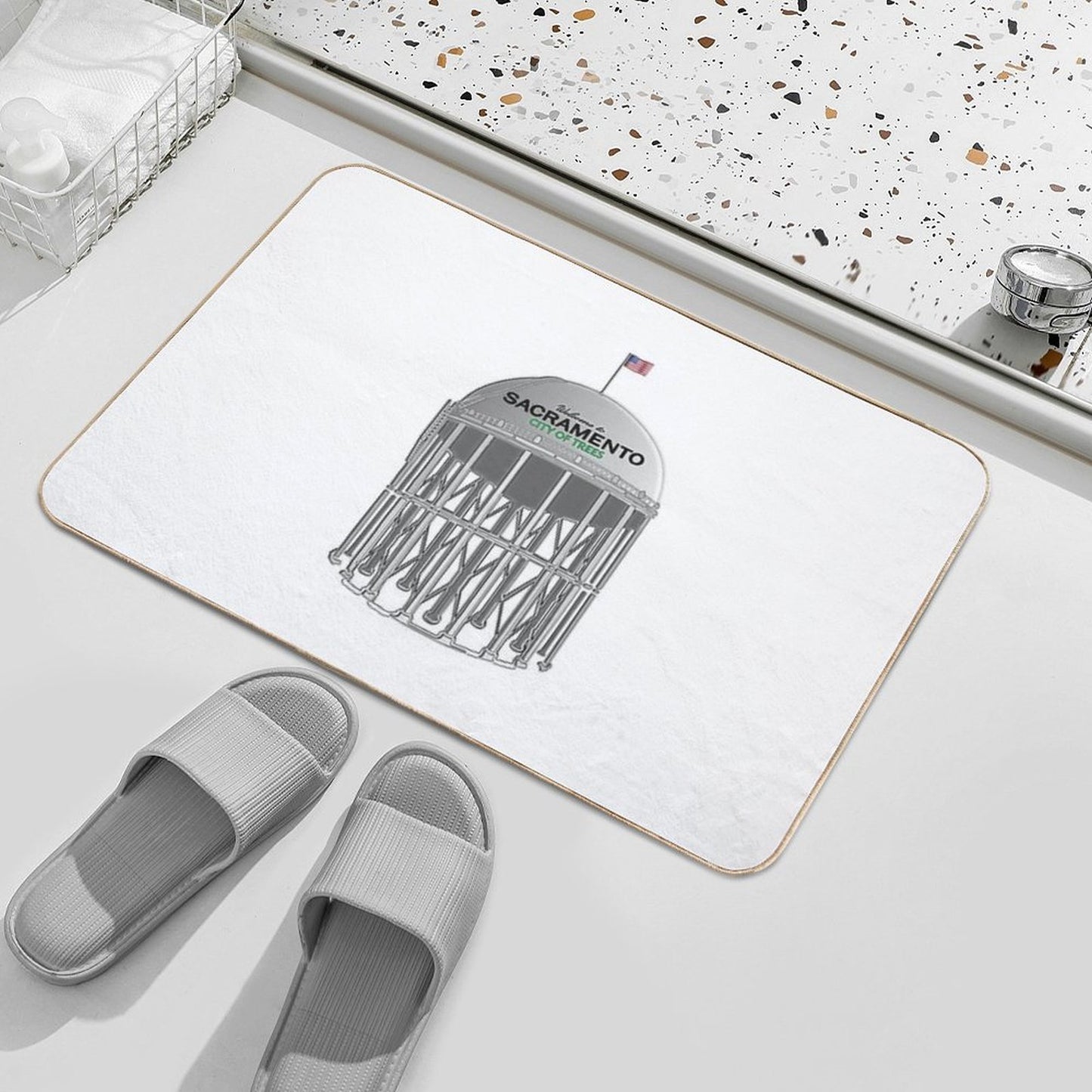Sacramento City of Trees Tower Picaflor Clothing Long-Lasting Bath Mat