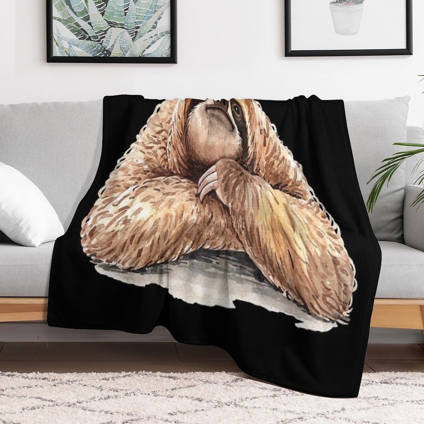 Smiling Sloth Velvety-soft Throw Blanket