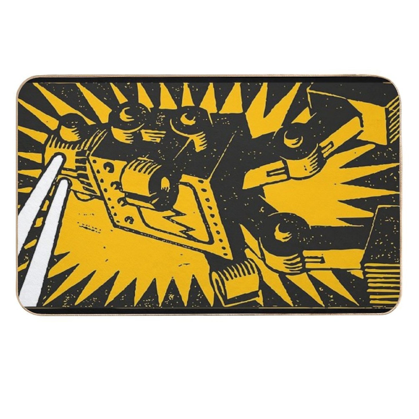 Black Robot Durable Bath Mat