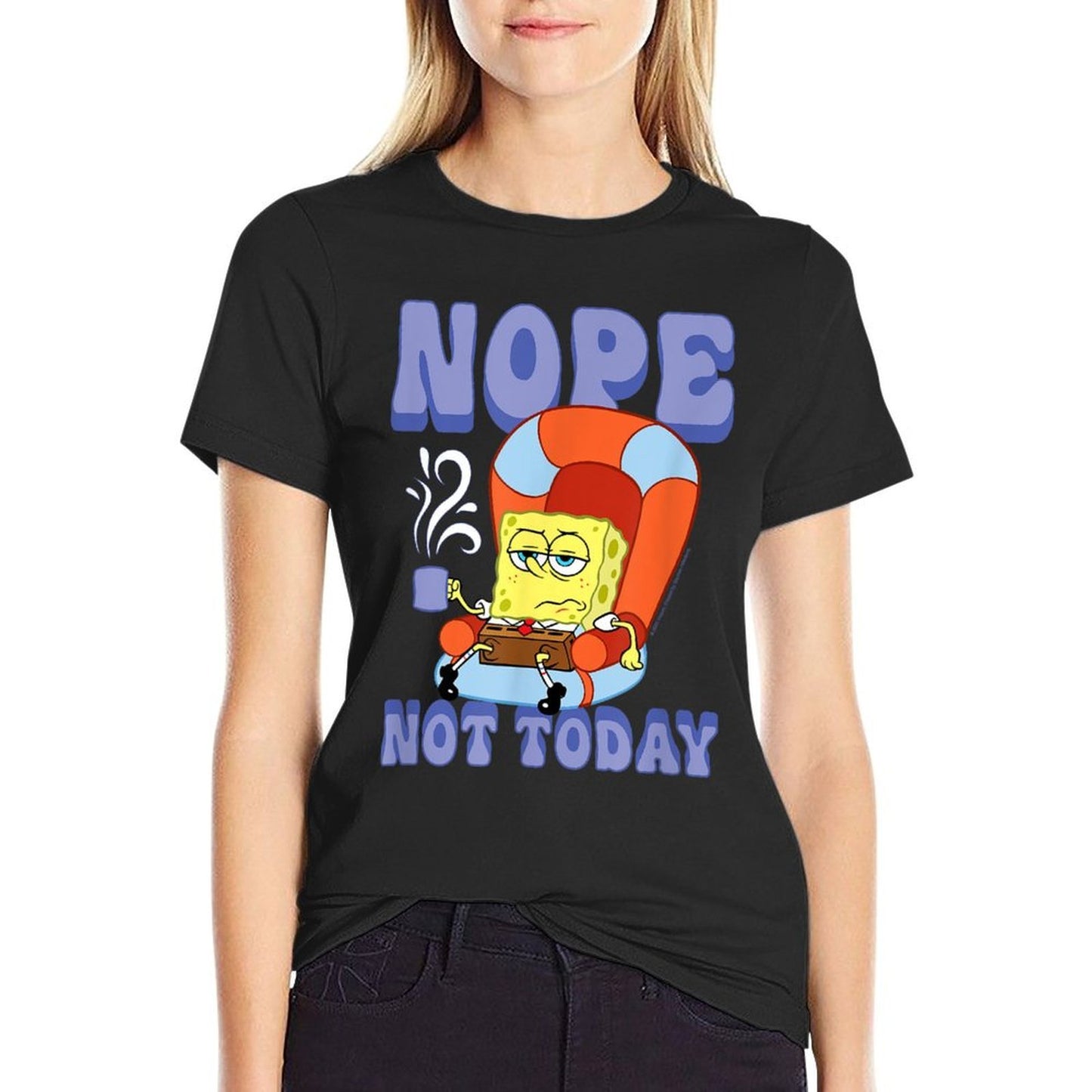 Nickelodeon SpongeBob SquarePants Nope Not Today Polyester Blend T-Shirt