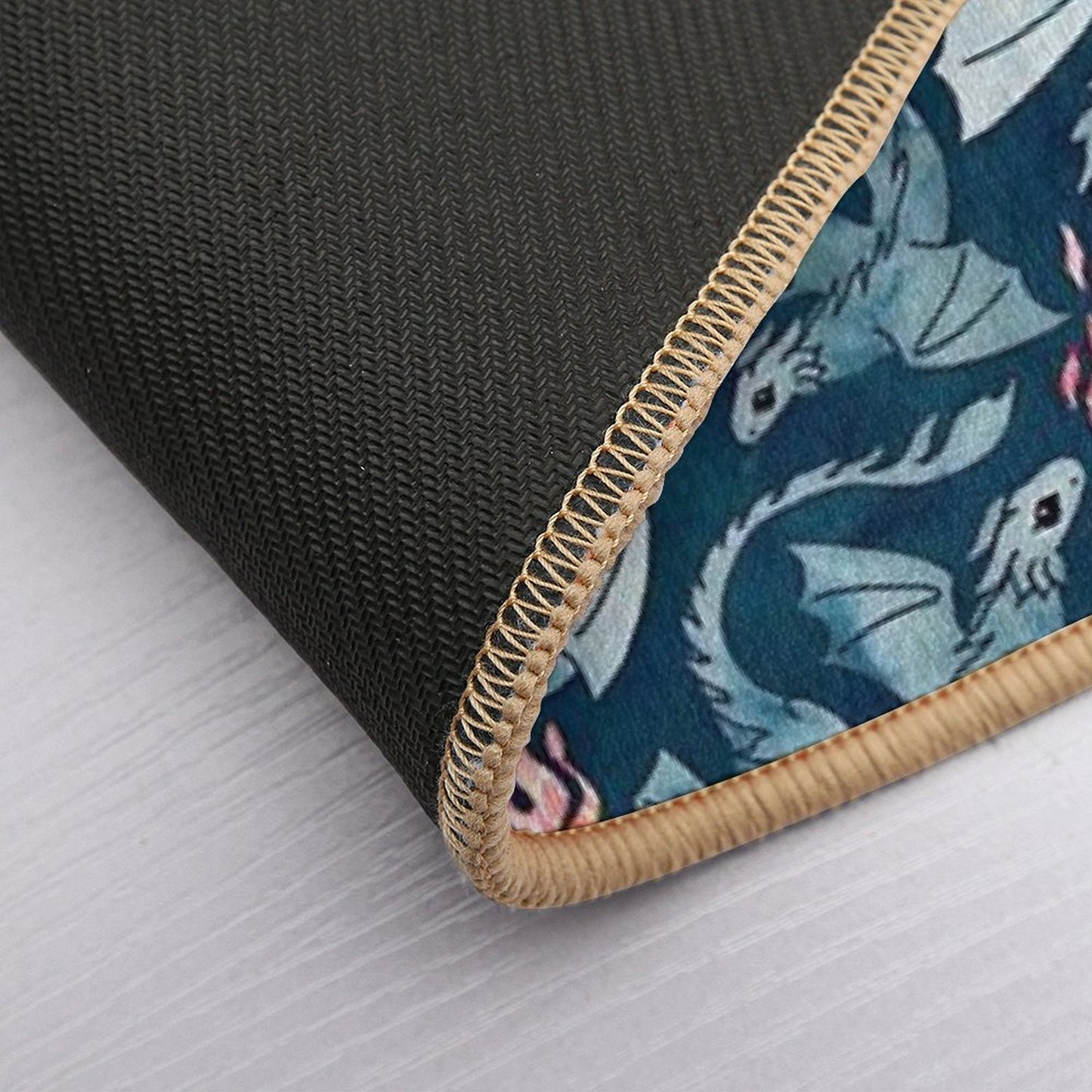 Dragon Fire Dark Blue Anti-Trip Bath Mat