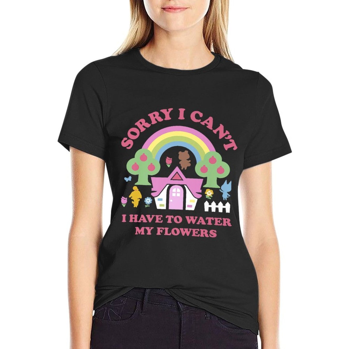 Animal Crossing Sorry I Cant I Have To Water My Flowers Premium Soft T-Shirt