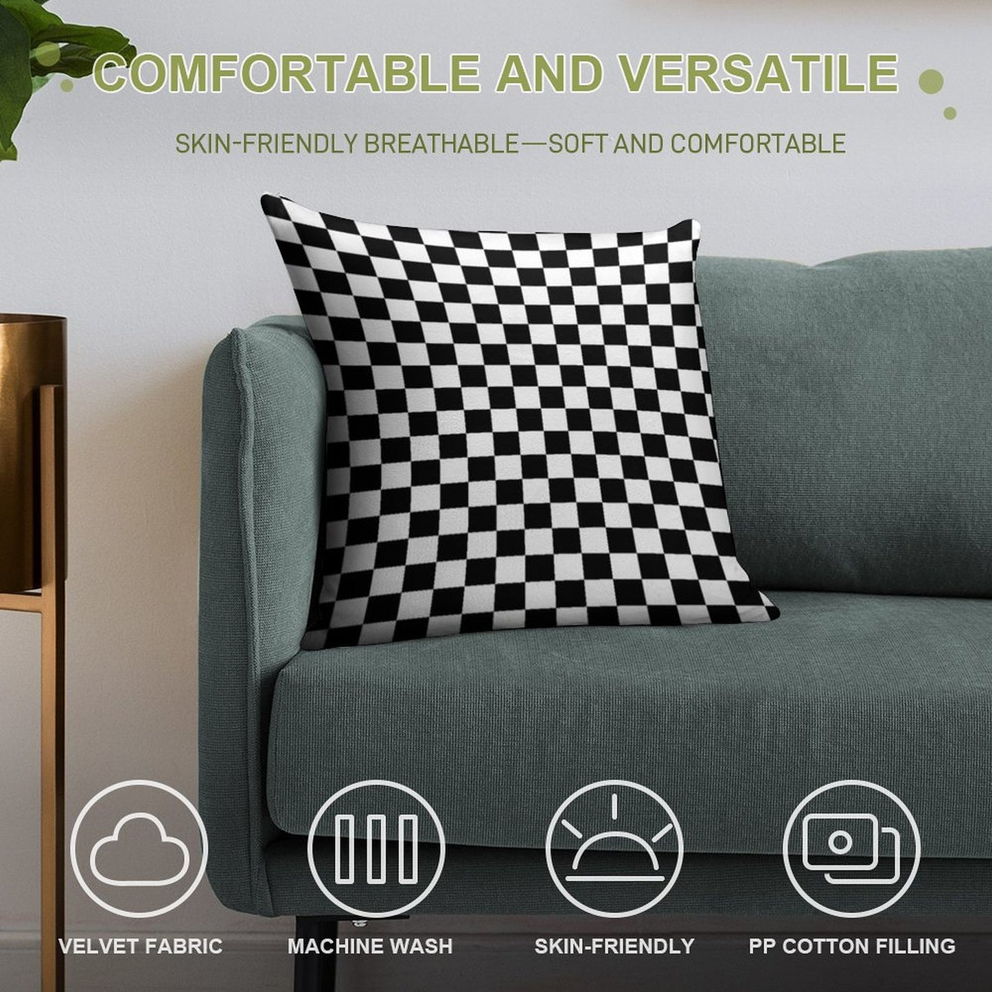 Chequered Flag Checkered Racing Car Winner Bedspread Duvet Phone Case Soft Luxury Feel Throw Pillow