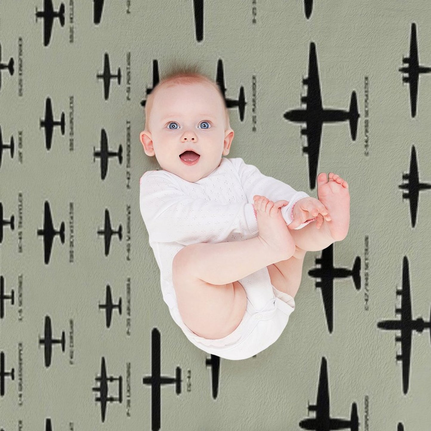 American Aircraft of WWII Plush Throw Blanket