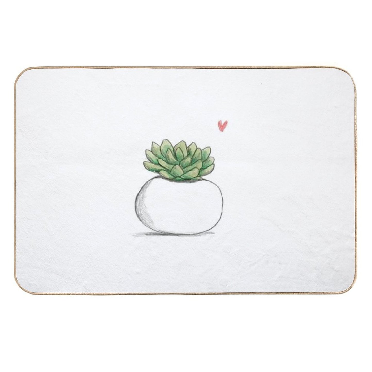 Succulent in Plump White Planter Slip-Resistant Bath Mat