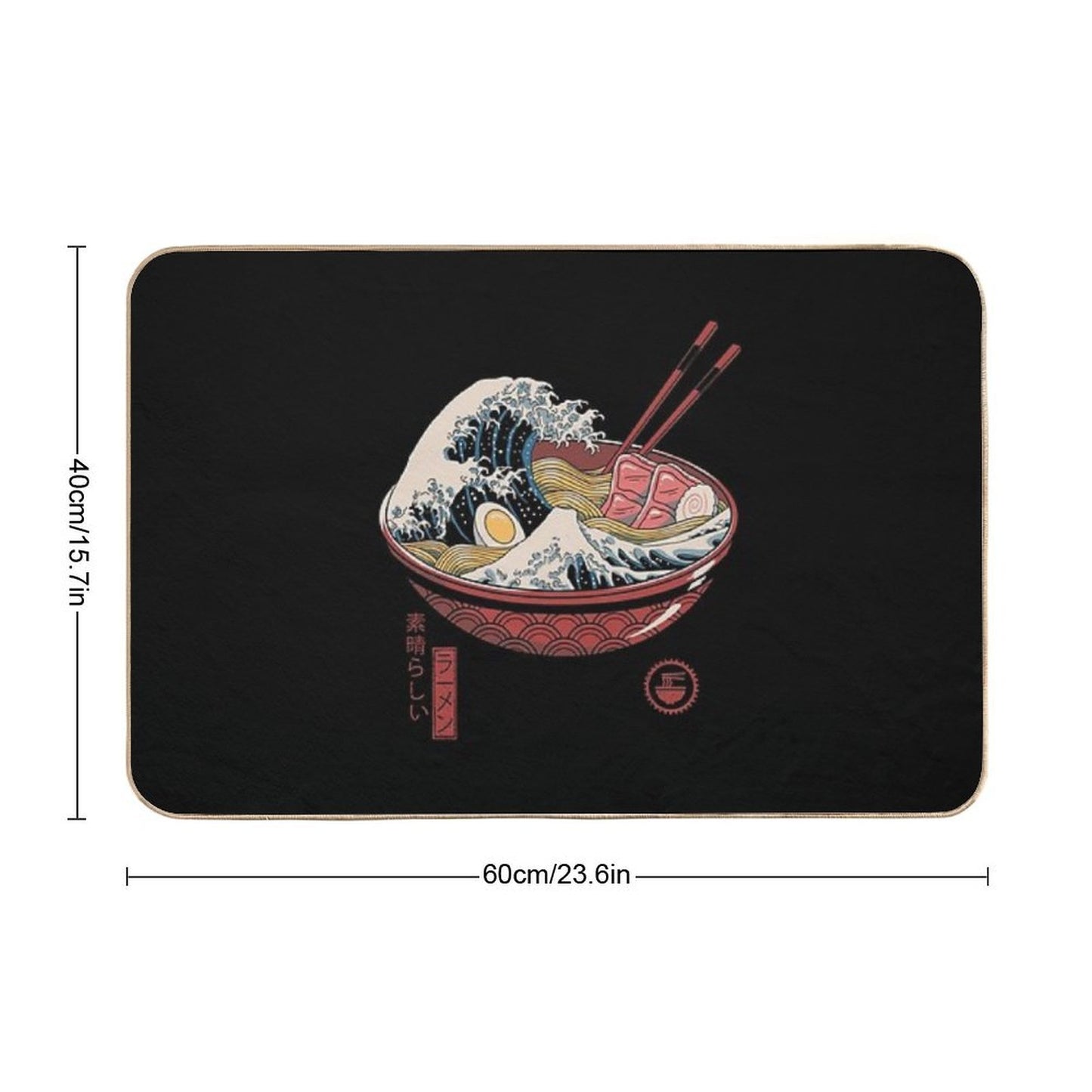 Great Ramen Wave Pet-Safe Bath Mat