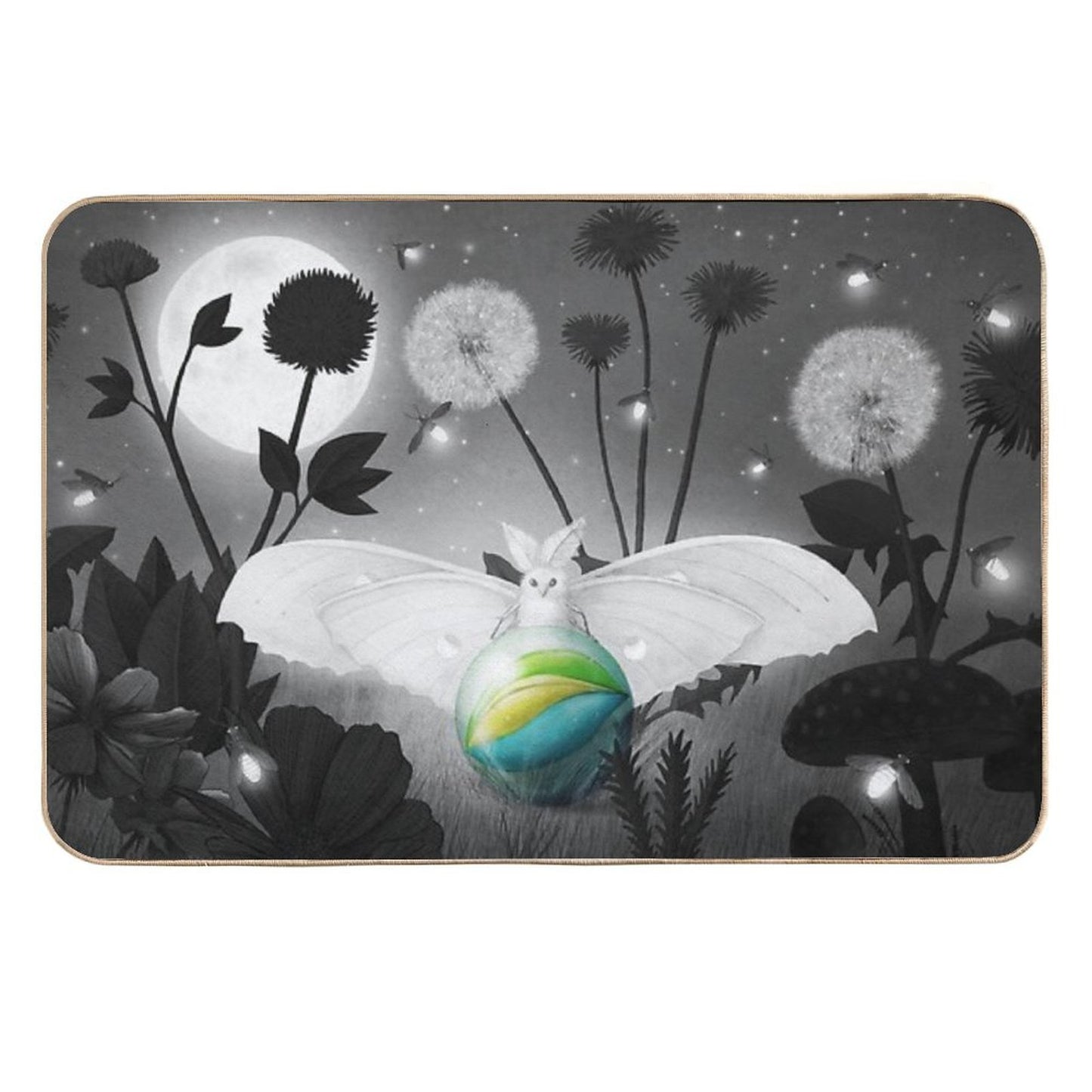 Luna Moth Repositionable Bath Mat